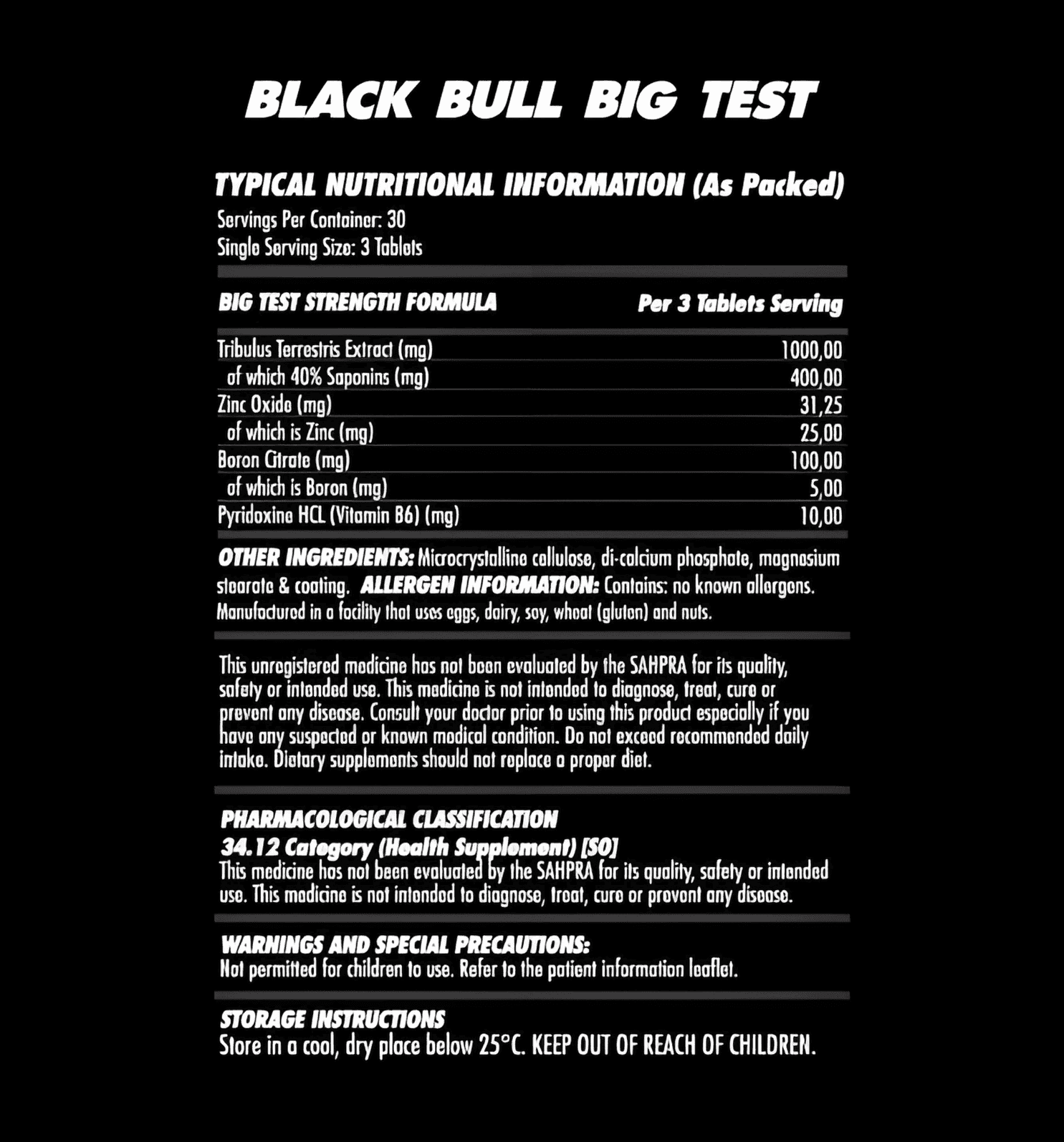Black Bull Big Test Nutritional