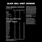 Black Bull WHEY SUPREME Nutritional Information