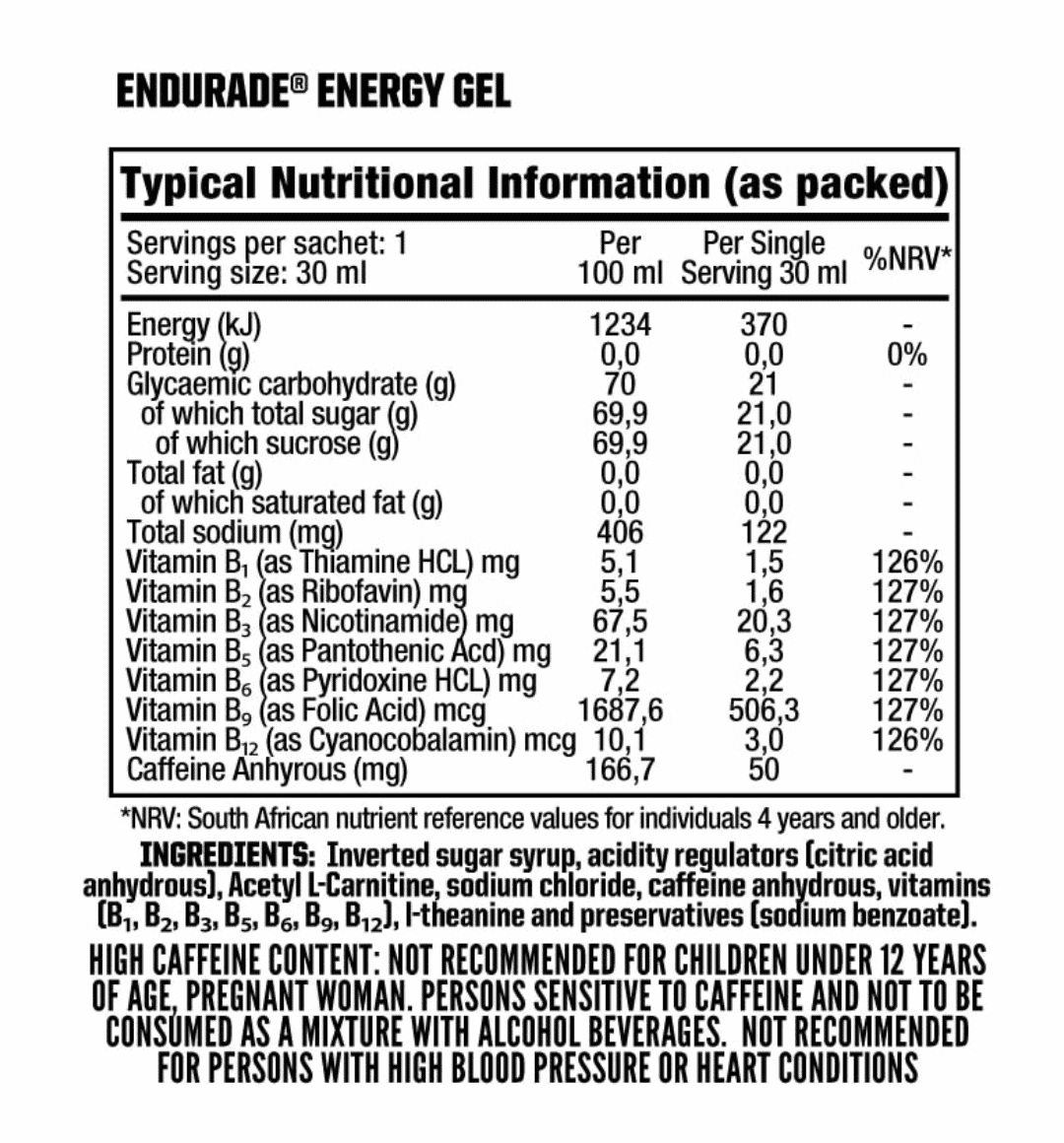 Endurade Energy Caffeine Gel 30ml