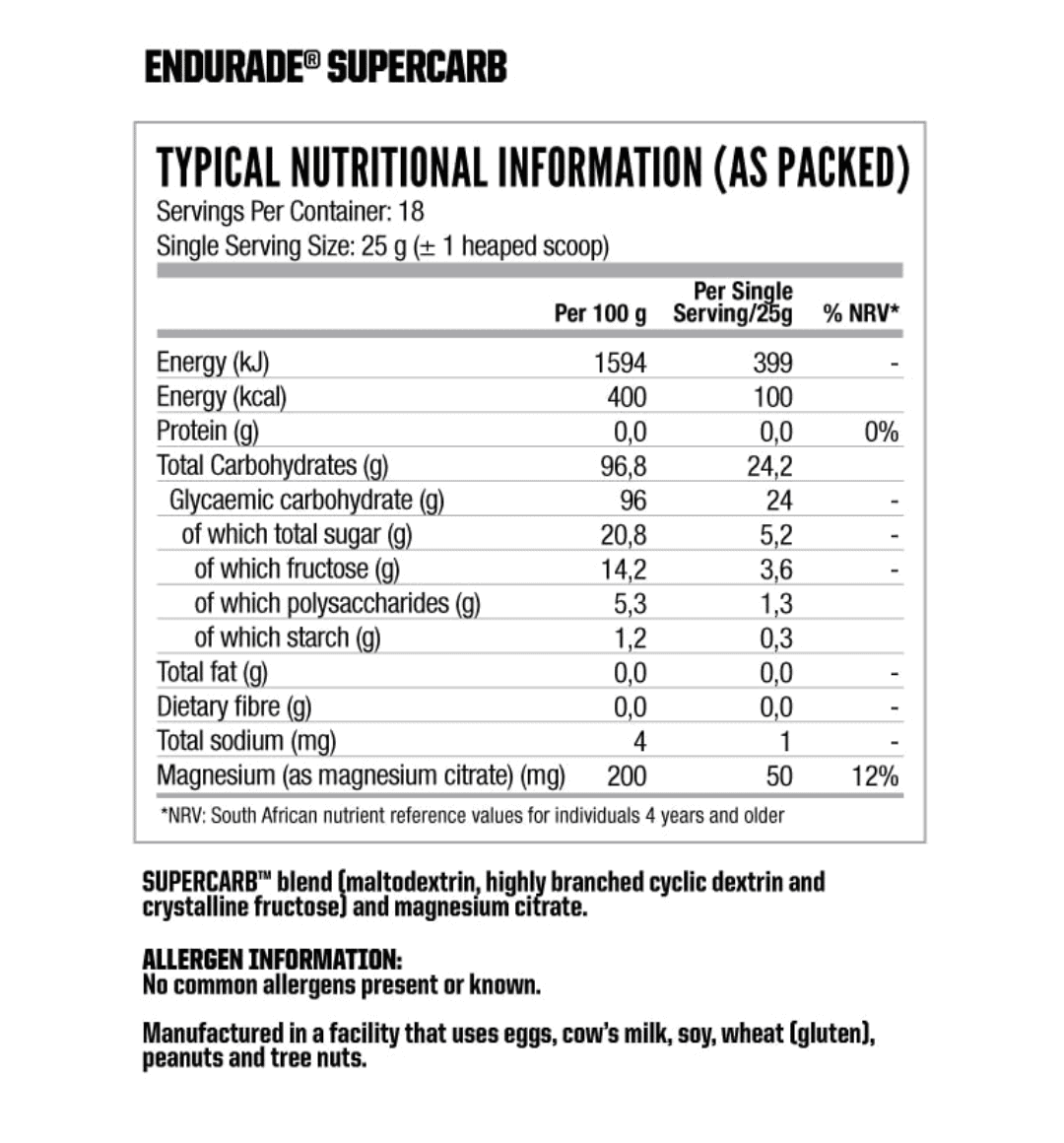 Endurade Super Carbohydrate Powder 1LB (454g)