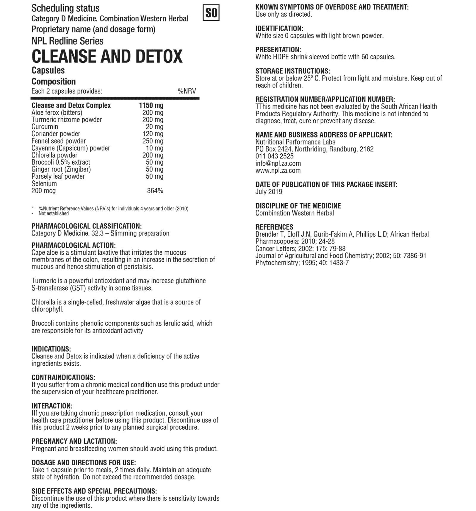NPL Cleanse and Detox Information