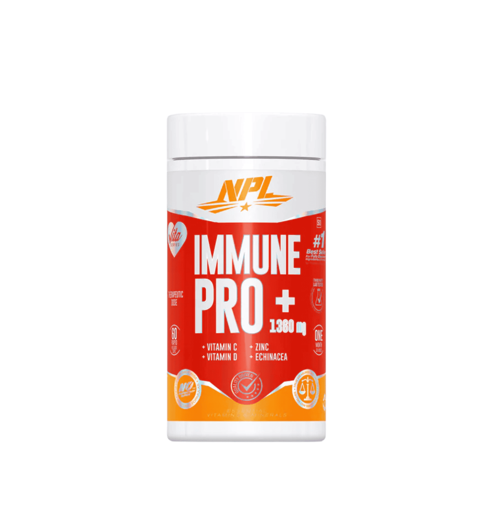 NPL Immune Pro+ Capsules – Daily Immune Booster with Vitamin C, D, E, Echinacea, and Olive Leaf