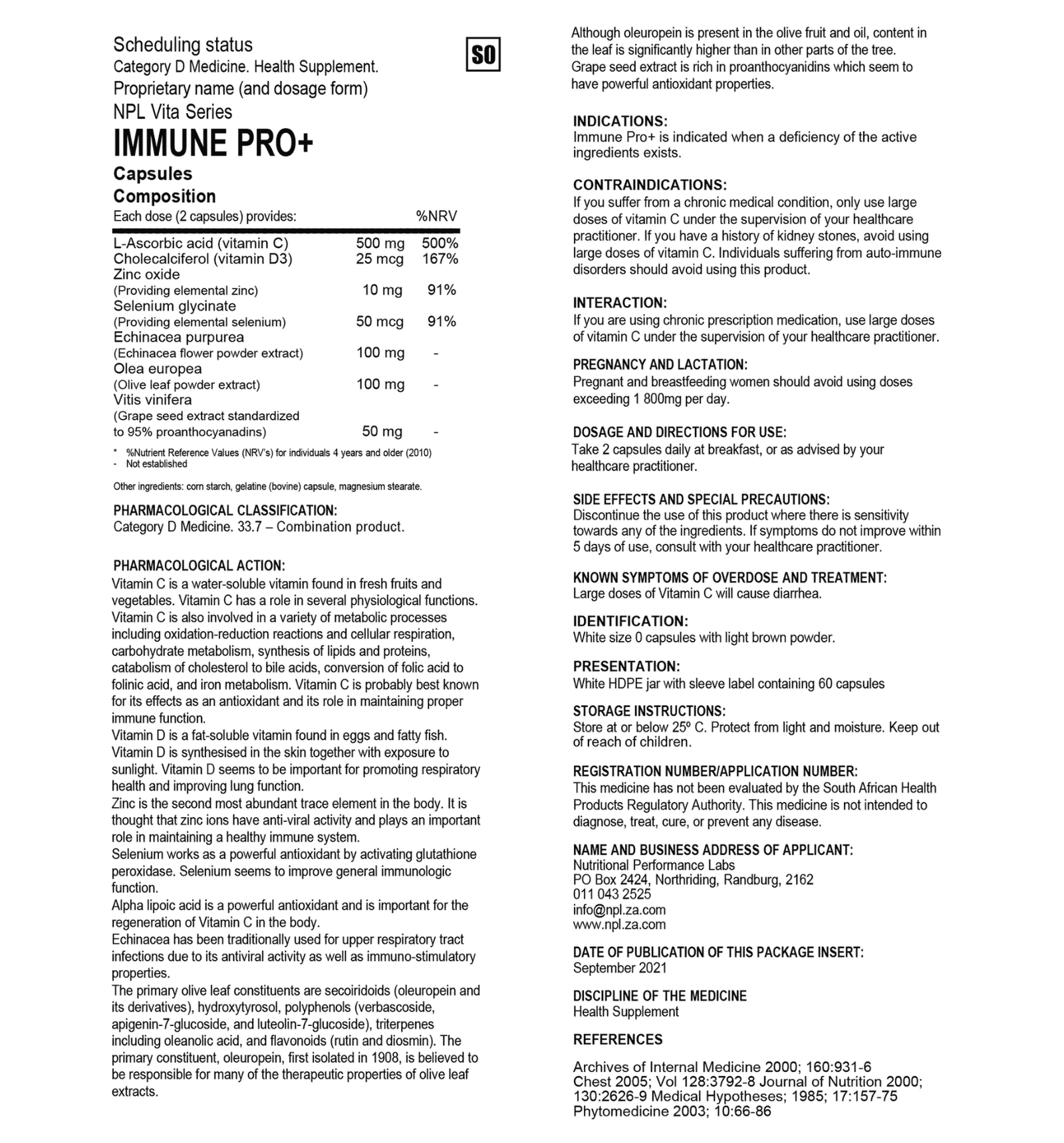 NPL Immune Pro Information