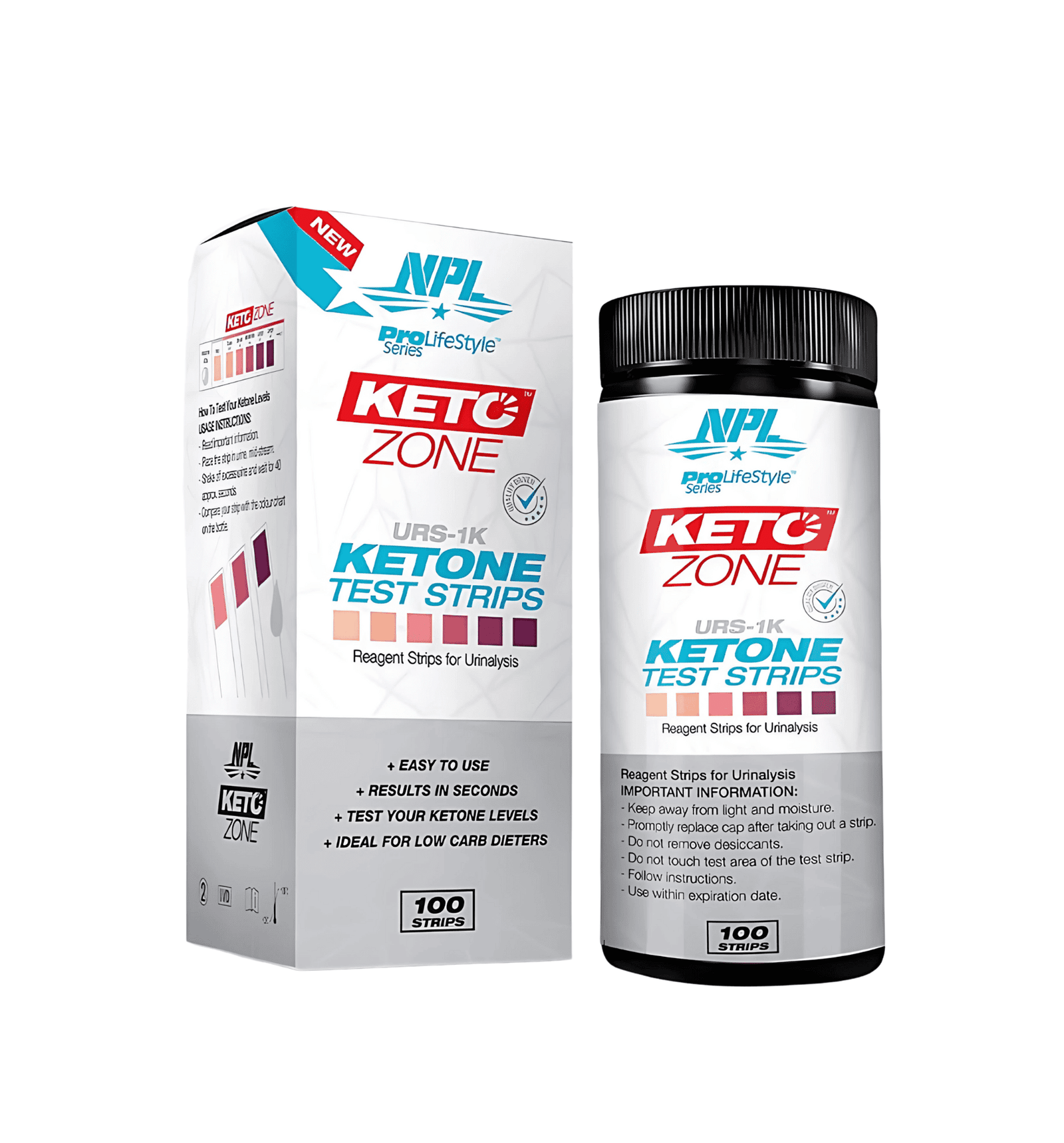 NPL Keto Strips – 100 Urine Test Strips for Tracking Ketone Levels on Keto Diet