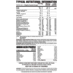 NPL Platinum Whey Nutritional Information