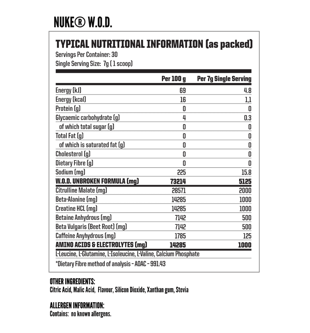 Nuke WOD 210g