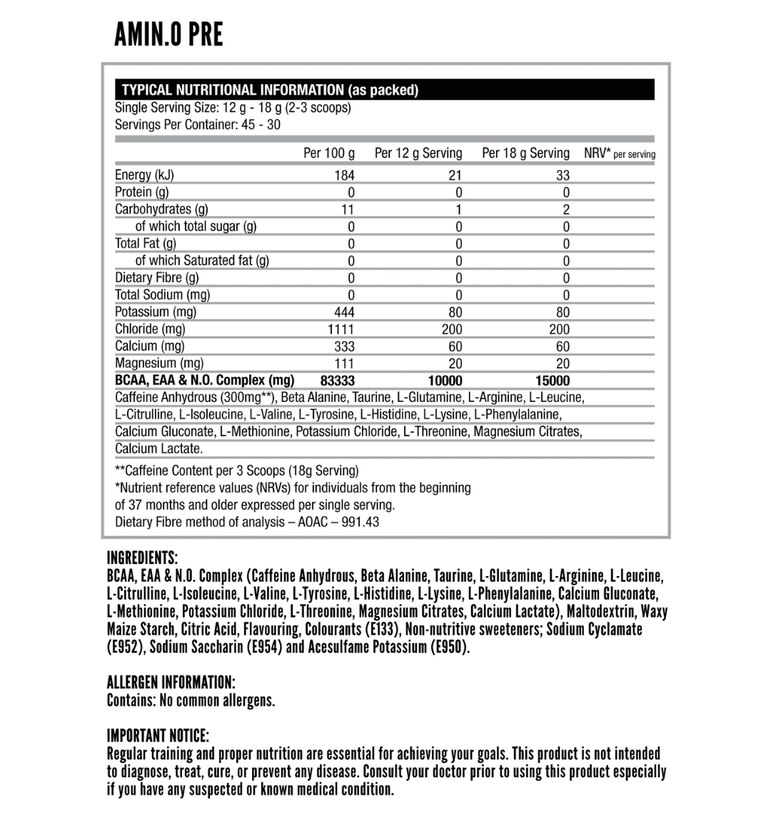 NutriTech Amino Pre