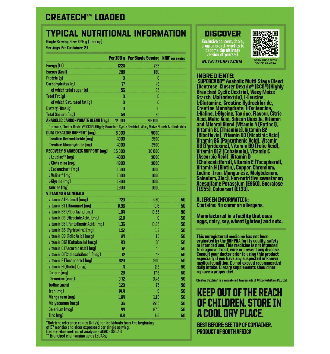 NutriTech CREATECH LOADED 1.25KG