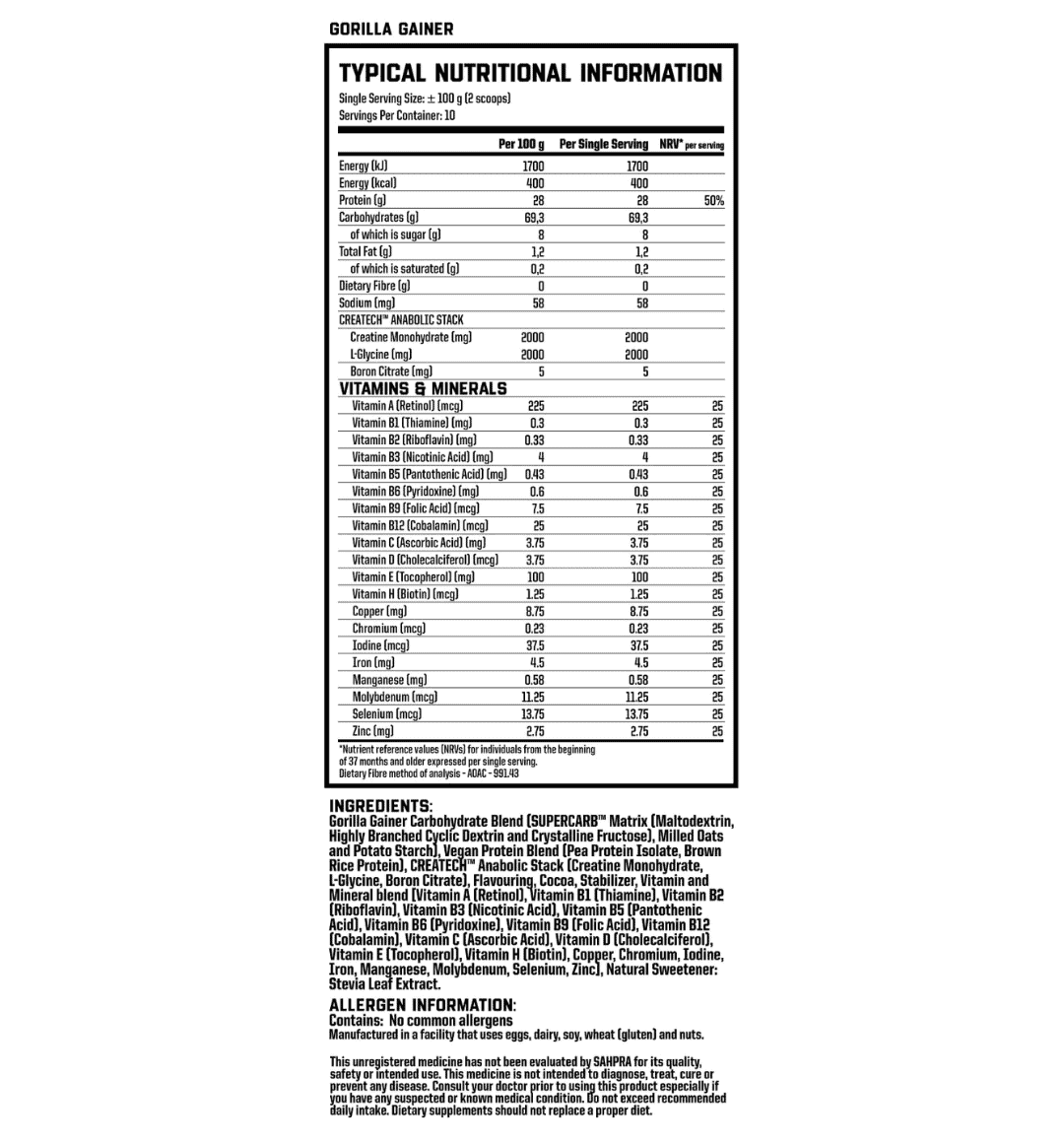 NutriTech Gorilla Gainer 1kg