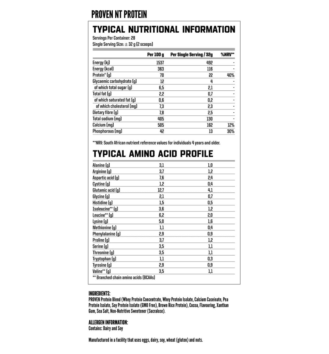 NutriTech Proven Protein 1.8kg (4Lbs)