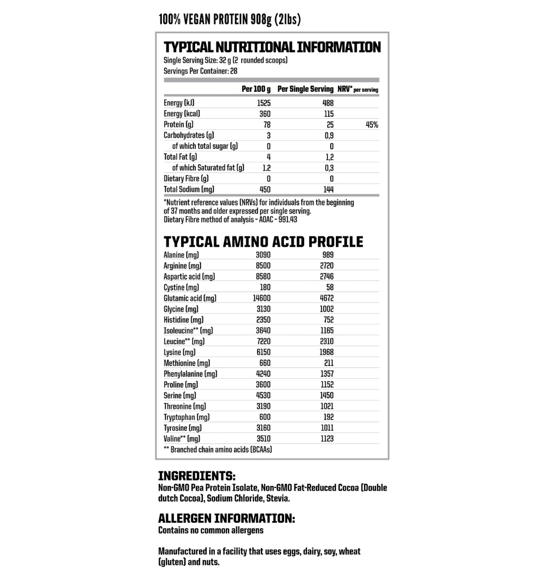 NutriTech Vegan Protein 908g