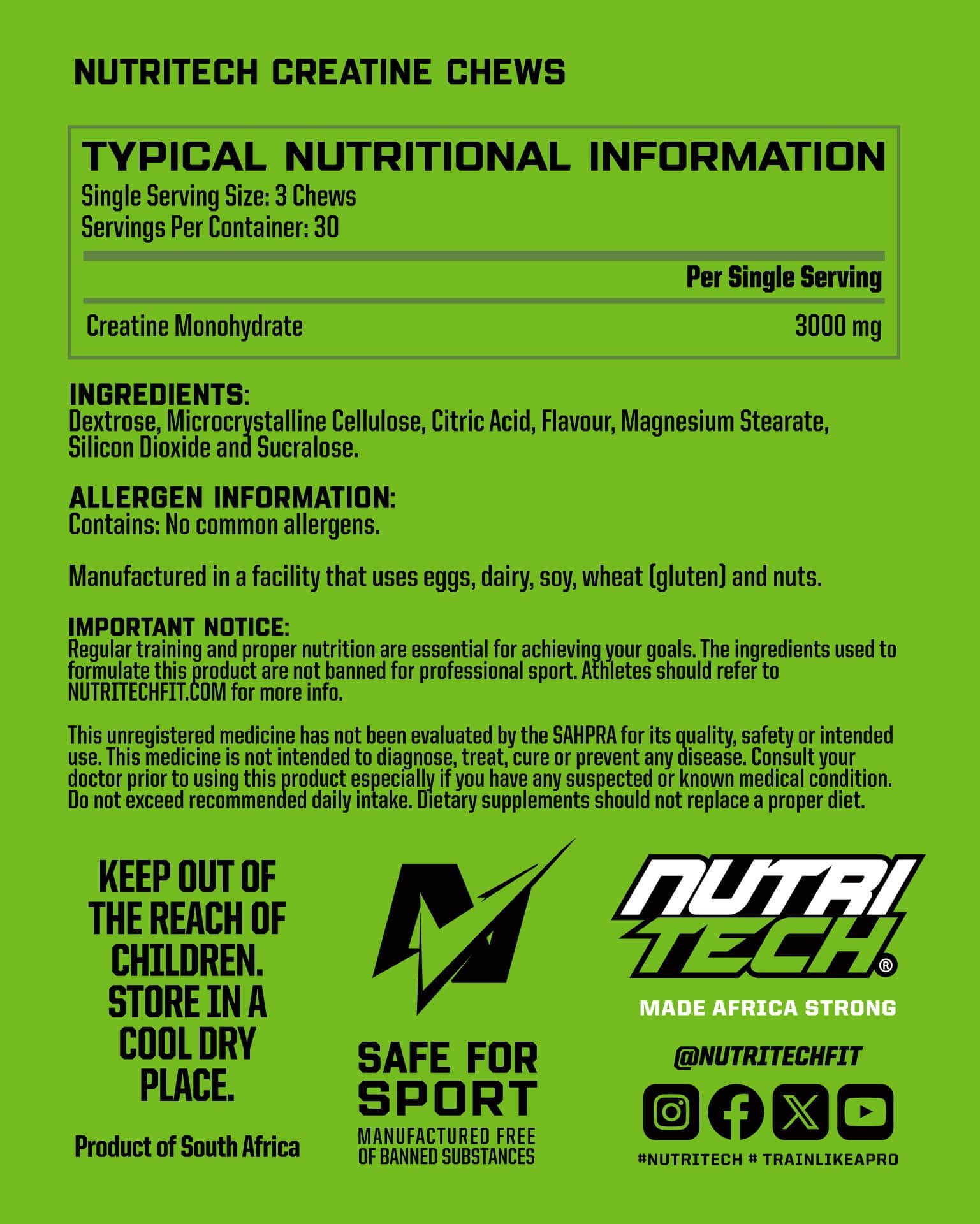 VITATECH Daily Greens Effervescents Information NI Panel