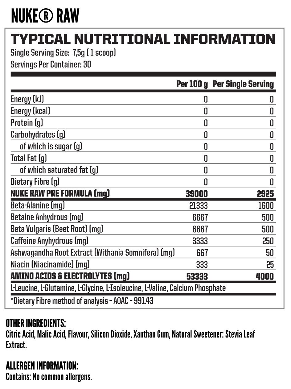 Nuke Raw Pre-Workout 225g