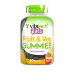 VITATECH Kids Fruit & Veg Gummies. Made with natural fruit and vegetable extracts for digestion, metabolism, and immune support. 60 tasty gummies